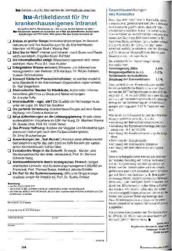 Vorschauseite 3: Auswirkungen der Null-Runde Konzept einer differenzierten Gehaltserhöhung für das Jahr 2003 im AVR-Bereich der katholischen Krankenhäuser