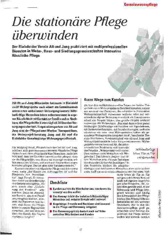 Vorschauseite 1: Die stationäre Pflege überwinden