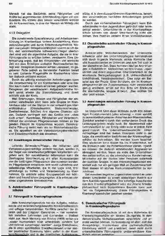 Vorschauseite 4: Autokratischer oder demokratischer Führungsstil im Krankenhaus und Krankenpflegeschulen