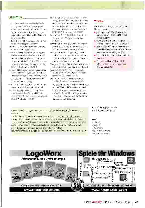 Vorschauseite 6: Unterrichtsmethodik an Logopädieschulen