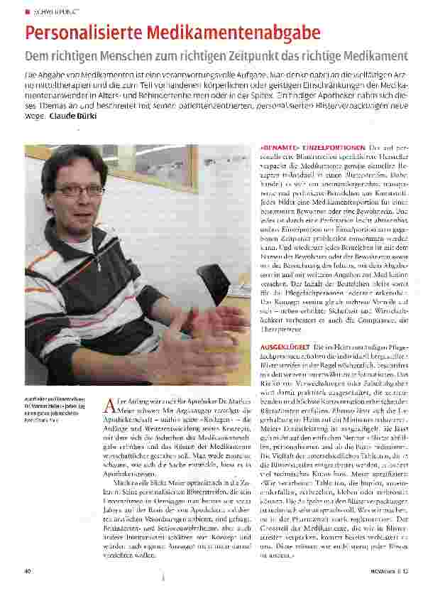 Vorschauseite 1: Personalisierte Medikamentenabgabe