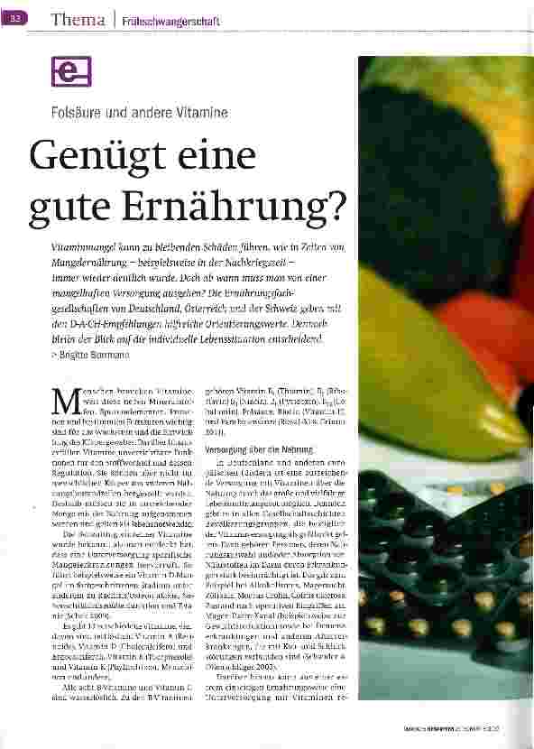 Vorschauseite 1: Genügt eine gute Ernährung?