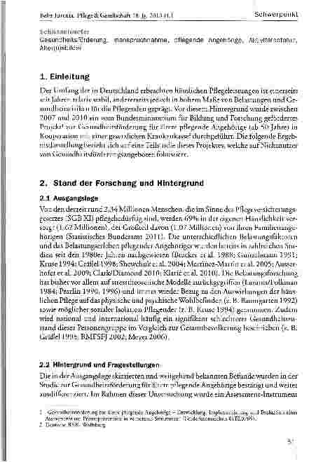 Vorschauseite 2: Subjektive Barrieren der Nutzung von Gesundheitsförderung für pflegende Angehörige