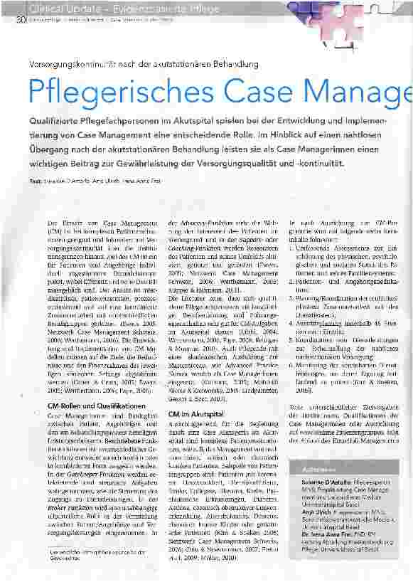 Vorschauseite 1: Pflegerisches Case Management
