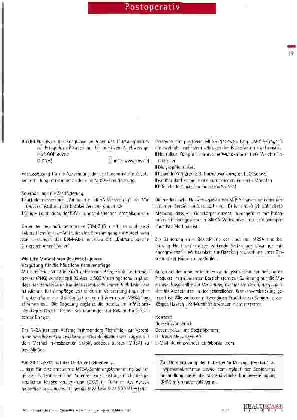Vorschauseite 2: Ambulante MRSA-Versorgung: Hausärzte können abrechnen