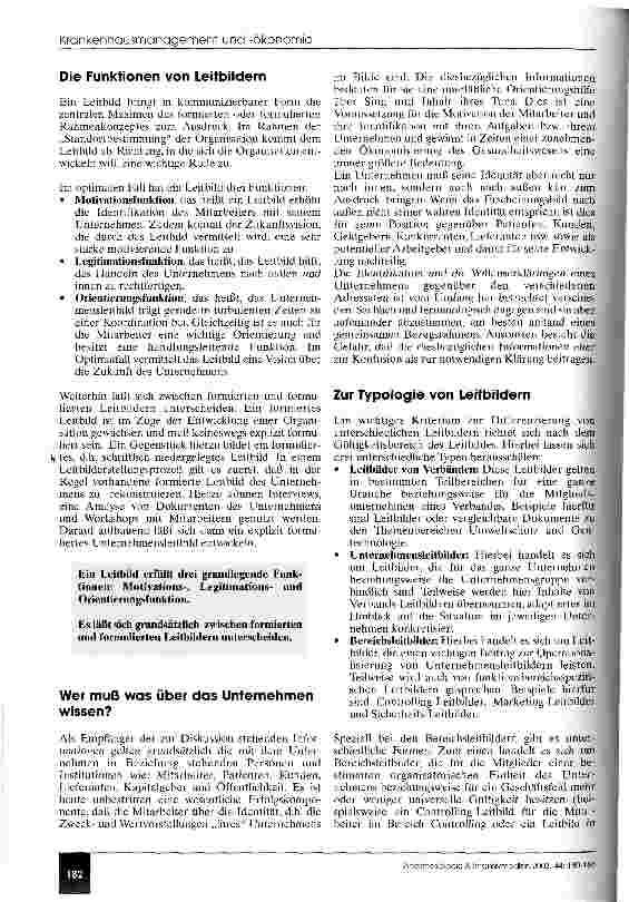 Vorschauseite 3: Der Leitbilderstellungsprozeß als Identifikationsinstrument für Mitarbeiter Erfolg und Mißerfolg von Unternehmensleitbildern im Gesundheitswesen