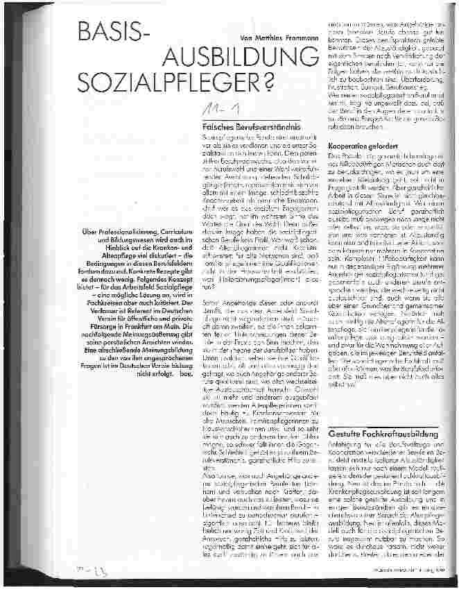Vorschauseite 1: Basisausbildung Sozialpfleger?
