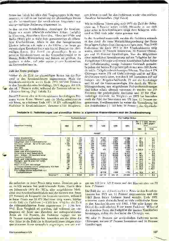 Vorschauseite 4: Das Krankenhauswesen in der BRD im Spiegel der Statistik 1971