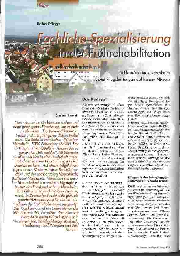 Vorschauseite 1: Fachliche Spezialisierung in der Frührehabilitation