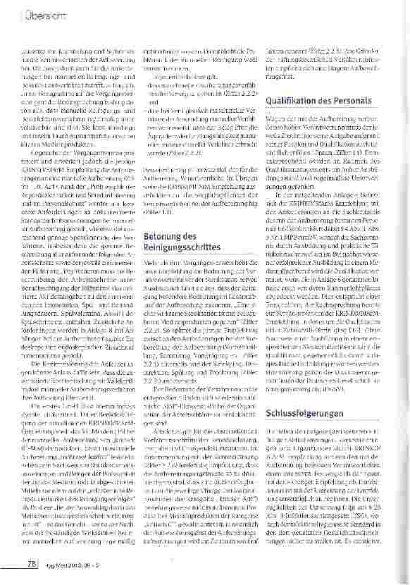 Vorschauseite 3: Qualitätsmanagement - Der neue Ansatz der aktualisierten KRINKO/BfArM-Empfehlung zu den Anforderungen an die Hygiene bei der Aufbereitung von Medizin Produkten