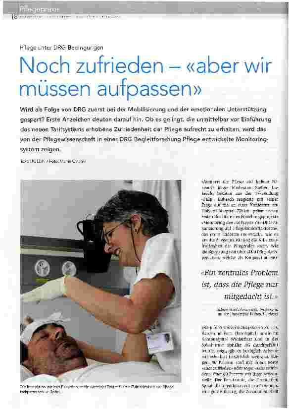 Vorschauseite 1: Noch zufrieden - «aber wir müssen aufpassen»