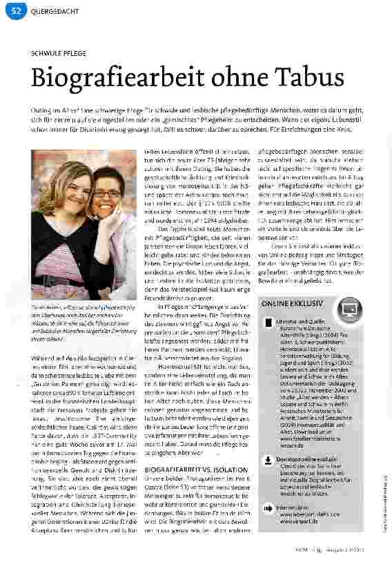 Vorschauseite 1: Biografiearbeit ohne Tabus