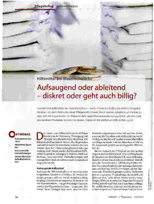 Vorschauseite 1: Aufsaugend oder ableitend - diskret oder geht auch billig?