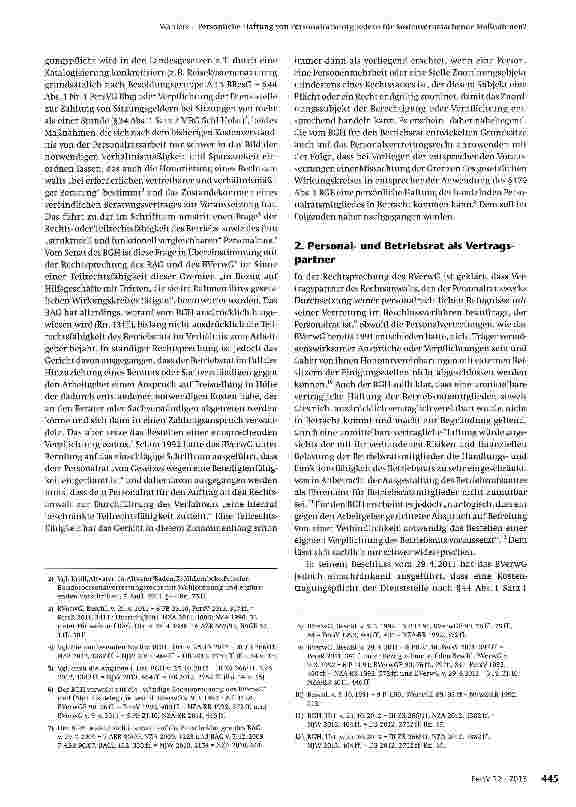 Vorschauseite 2: Persönliche Haftung von Personalratsmitgliedern für kostenverursachende Maßnahmen?