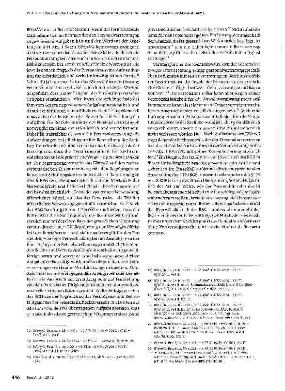 Vorschauseite 3: Persönliche Haftung von Personalratsmitgliedern für kostenverursachende Maßnahmen?