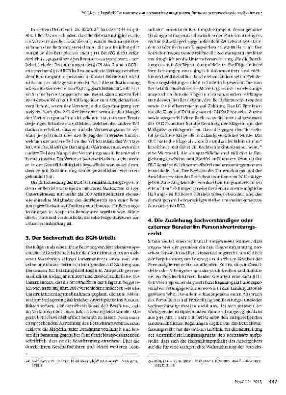 Vorschauseite 4: Persönliche Haftung von Personalratsmitgliedern für kostenverursachende Maßnahmen?
