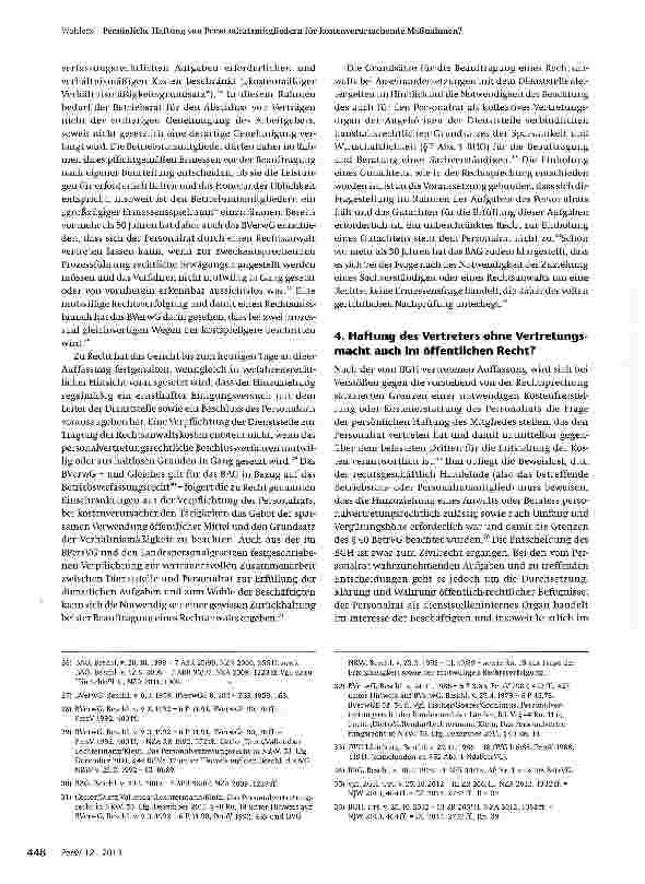 Vorschauseite 5: Persönliche Haftung von Personalratsmitgliedern für kostenverursachende Maßnahmen?