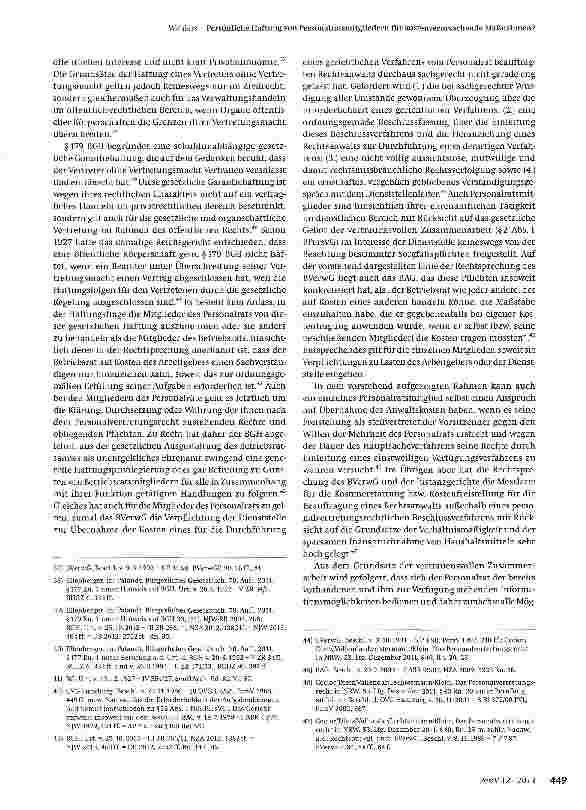 Vorschauseite 6: Persönliche Haftung von Personalratsmitgliedern für kostenverursachende Maßnahmen?