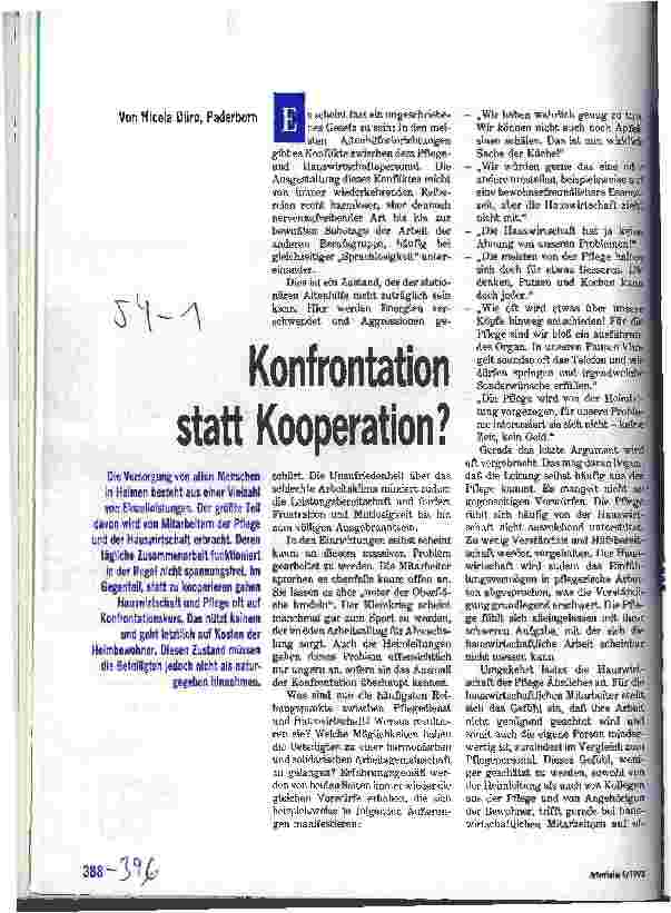 Vorschauseite 1: Konfrontation statt Kooperation