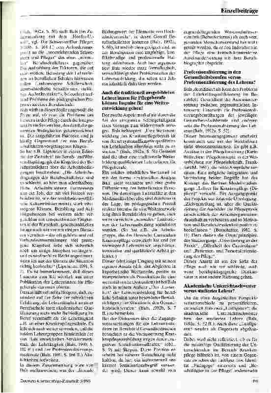 Vorschauseite 2: Die Perspektiven der Lehrerausbildung in der Krankenpflege Eine Auseinandersetzung mit den Normalisierungsbemühungen von Bals