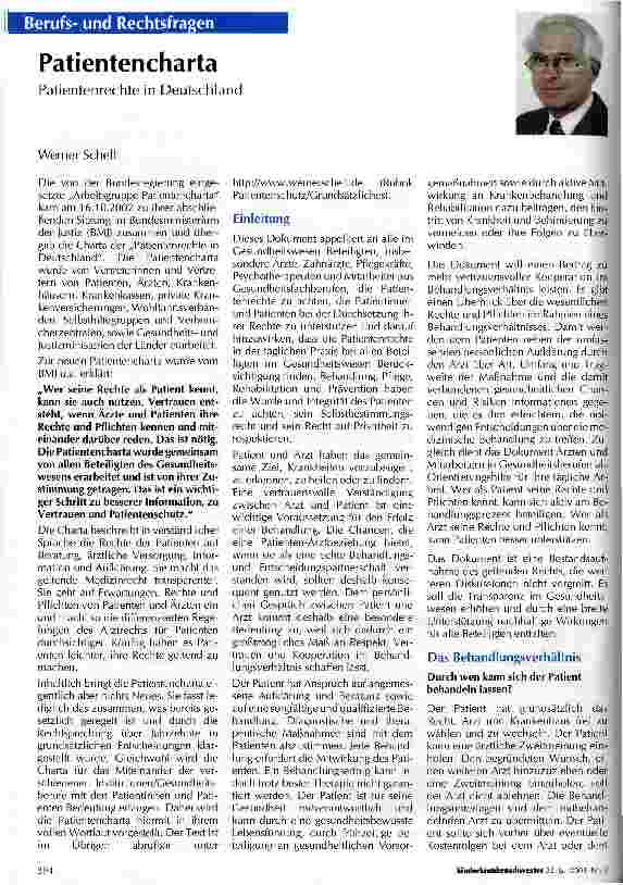 Vorschauseite 1: Patientencharta