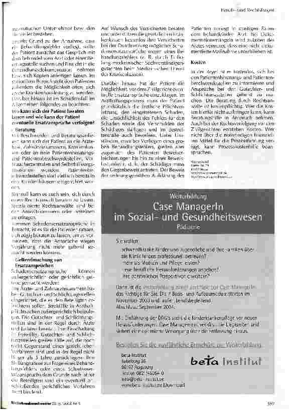 Vorschauseite 4: Patientencharta