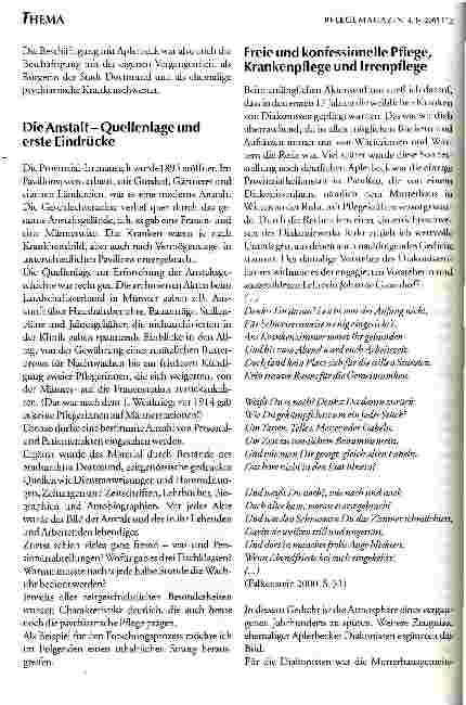 Vorschauseite 3: Annäherung an die eigene Berufsgeschichte Irrenpflege in einer westfälischen Anstalt um die Jahrhundertwende