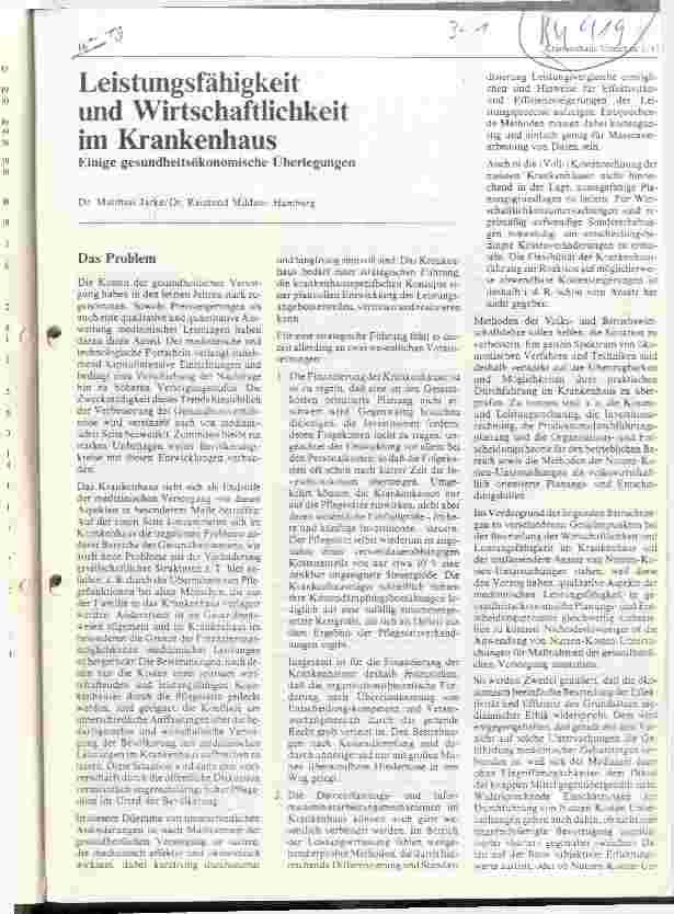 Vorschauseite 1: Leistungsfähigkeit und Wirtschaftlichkeit im Krankenhaus