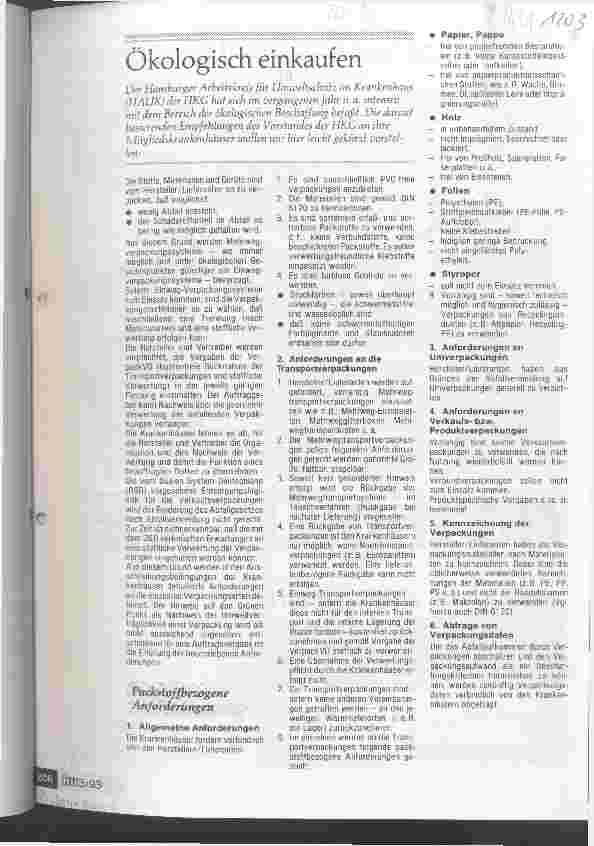 Vorschauseite 1: Ökologisch einkaufen