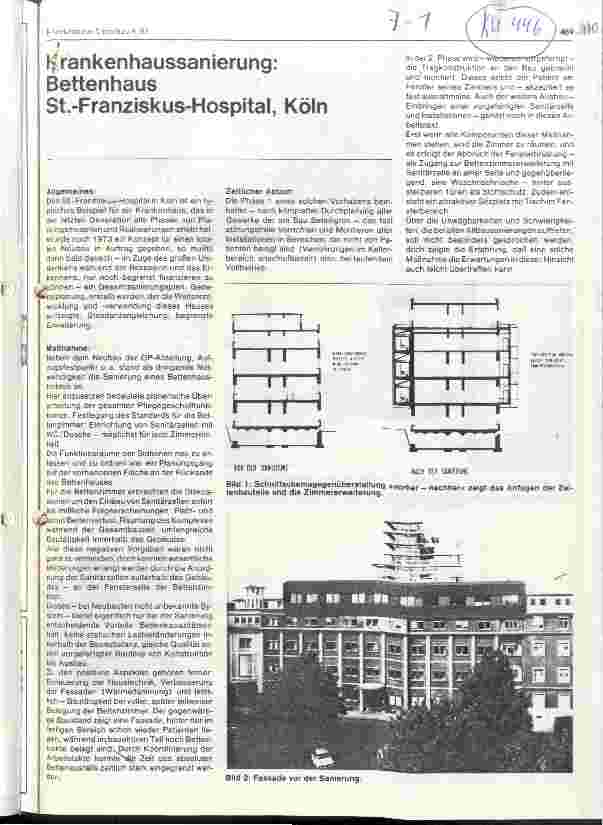 Vorschauseite 1: Krankenhaussanierung: Bettenhaus St.-Franziskus-Hospital, Köln