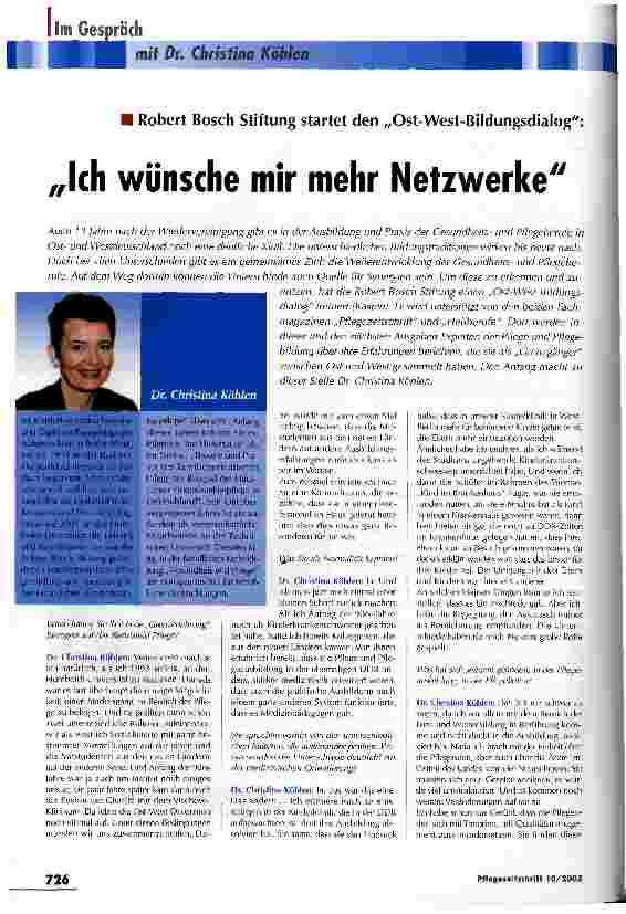 Vorschauseite 1: Ich wünsche mir mehr Netzwerke