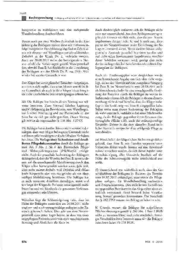 Vorschauseite 3: Verletzung vertraglicher Pflichten - Schadensersatz -lückenlose und detaillierte Pflegedokumentation
