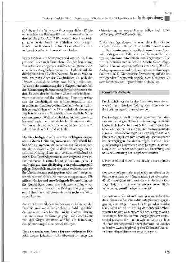 Vorschauseite 4: Verletzung vertraglicher Pflichten - Schadensersatz -lückenlose und detaillierte Pflegedokumentation