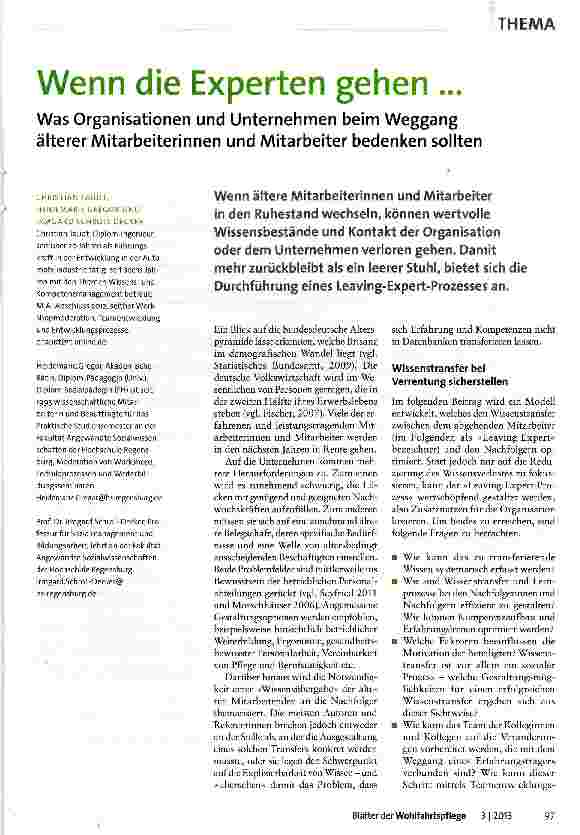 Vorschauseite 1: Wenn die Experten gehen ...