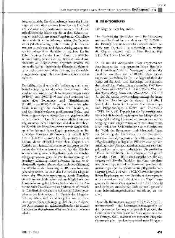 Vorschauseite 3: Zu den Kosten für die Kennzeichnung persönlicher Wäsche von Heimbewohnern SGB XI § 88 Abs. 1 Satz 1; BetrtflG HE § 18 Abs. 1