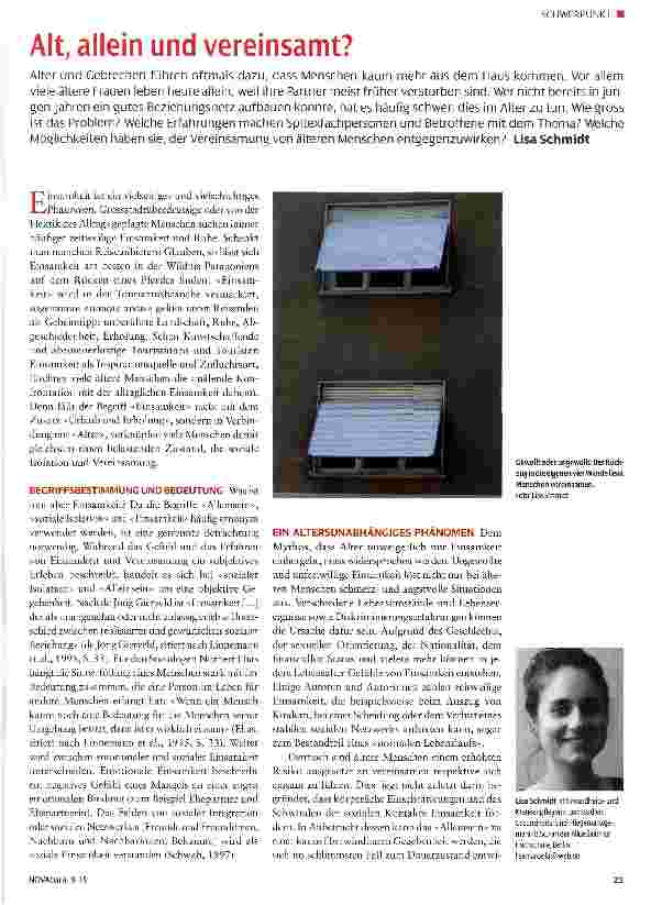 Vorschauseite 1: Alt, allein und vereinsamt?