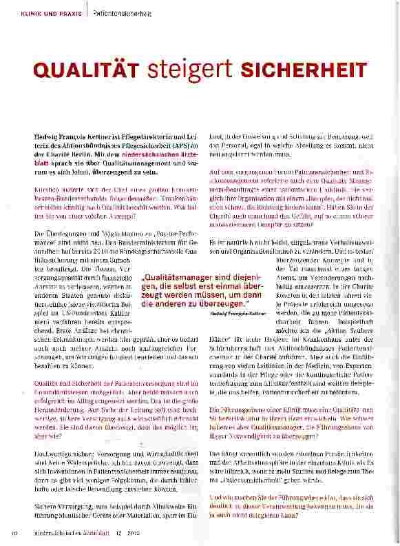 Vorschauseite 1: QUALITÄT steigert SICHERHEIT