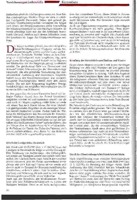 Vorschauseite 2: Zu den Überwachungsund Kontrollpflichten der Behandlungsseite nach ambulant durchgeführtem Eingriff