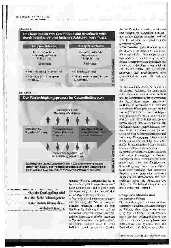 Vorschauseite 3: Kostenträger haben die Bedeutung der Pflege für das Gesundheitssystem von morgen noch nicht erkannt Plädoyer für eine integrierte Versorgung statt segmentierter Hilfe