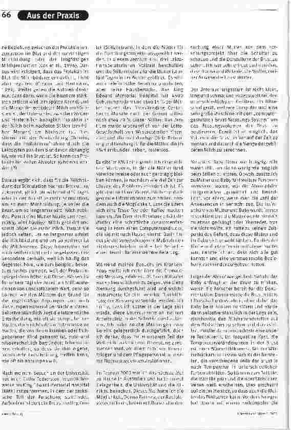 Vorschauseite 2: Auf den Spuren der WissenschaftEindrücke von der Arbeit von Peter Hartmann und seinem Team Kerri Frischknecht, IBCLC