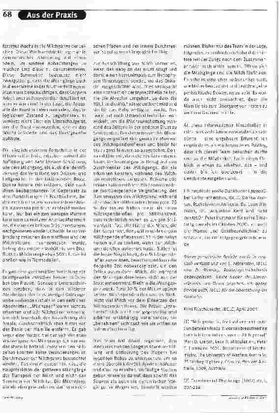 Vorschauseite 4: Auf den Spuren der WissenschaftEindrücke von der Arbeit von Peter Hartmann und seinem Team Kerri Frischknecht, IBCLC