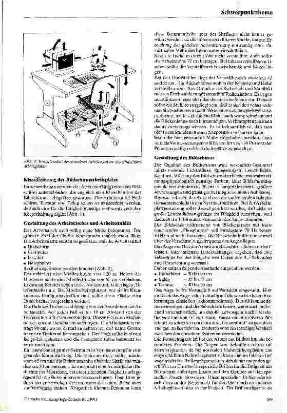 Vorschauseite 2: Ergonomische Gestaltung von Büroarbeitsplätzen im Krankenhaus