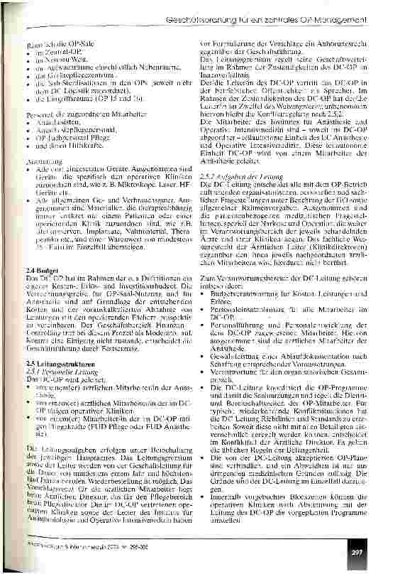 Vorschauseite 3: Implementierung einer Geschäftsordnung für ein zentrales OP-Management Öl oder Sand im Getriebe des OP-Ablaufs?