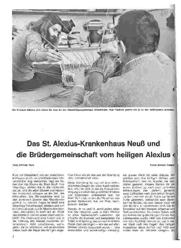 Vorschauseite 1: Das St.Alexius-Krankenhaus Neuß und die Brüdergemeinschaft vom heiligen Alexius