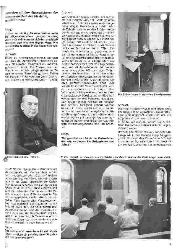 Vorschauseite 4: Das St.Alexius-Krankenhaus Neuß und die Brüdergemeinschaft vom heiligen Alexius