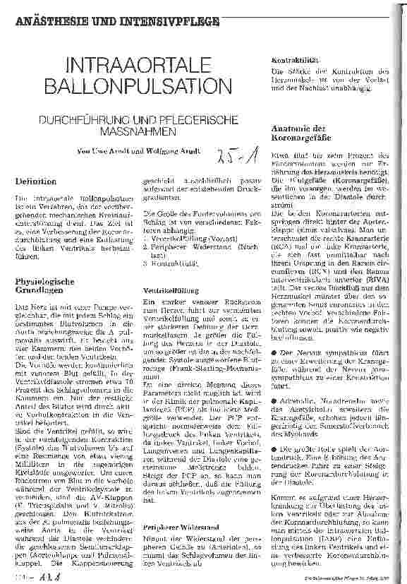 Vorschauseite 1: Intraaortale Ballonpulsation Durchführung und pflegerische Maßnahmen