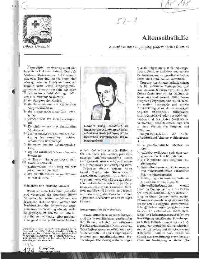 Vorschauseite 1: Altenselbsthilfe Alternative oder Ergänzung professioneller Dienste