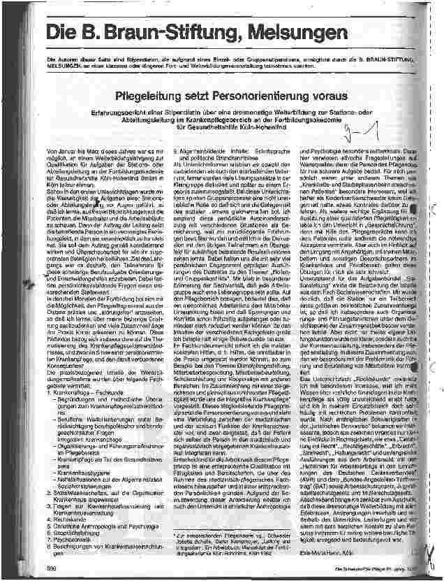 Vorschauseite 1: Pflegeleitung setzt Personalorientierung voraus