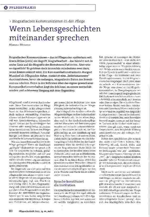 Vorschauseite 1: Wenn Lebensgeschichten miteinander sprechen