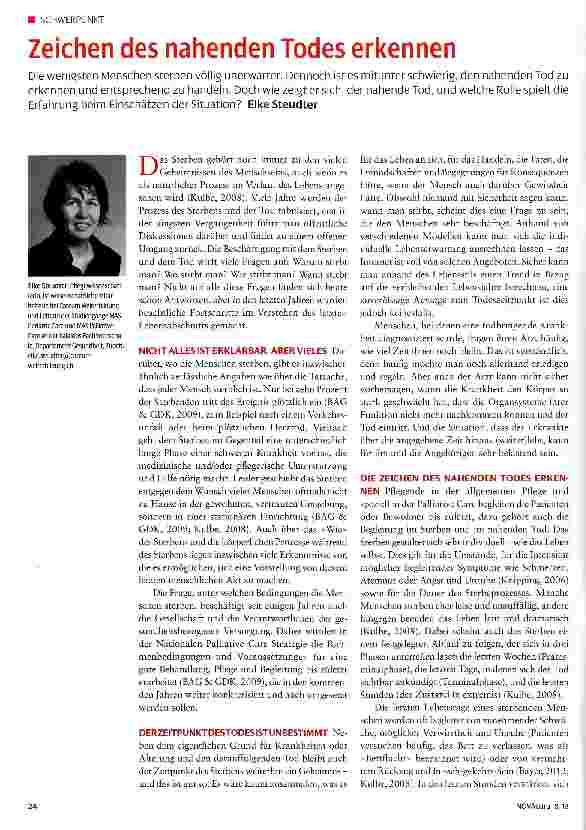 Vorschauseite 1: Zeichen des nahenden Todes erkennen